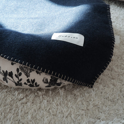 Cat ket / Reversible wool 【Navy/Beige】