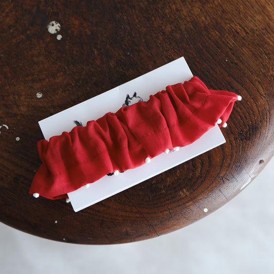 〈Comming soon〉クリスマス刺繍のコットン首輪/フリル