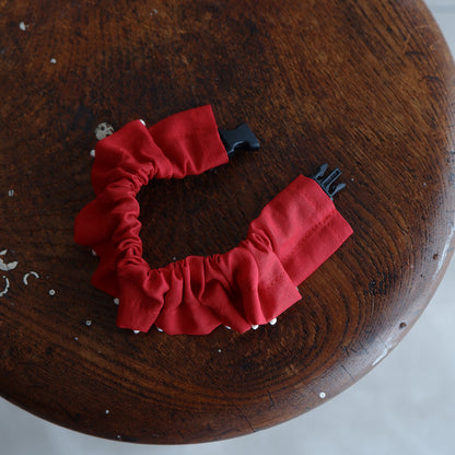 〈Comming soon〉クリスマス刺繍のコットン首輪/フリル