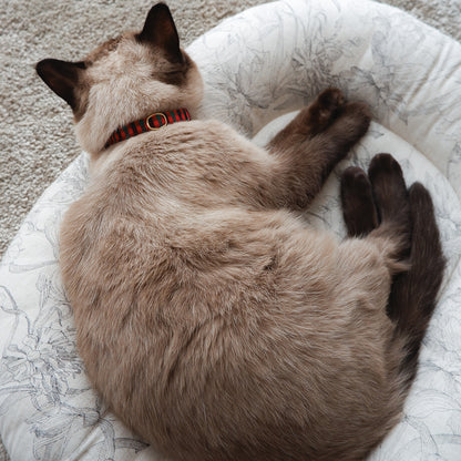 猫にやさしいコットン首輪/リボンなし【Tartan Red】