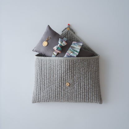 aaco×Onddoka 猫の首輪ポーチ【ねずみグレー】