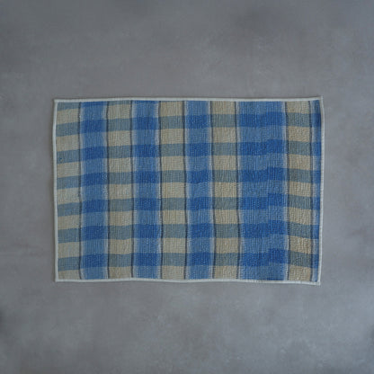 Vintage kantha kilt 멀티 매트【Blue-A】