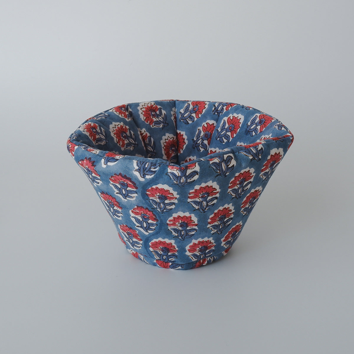 猫のやわらかエリザベスカラー【ハンドブロックプリント/Mist Blue】