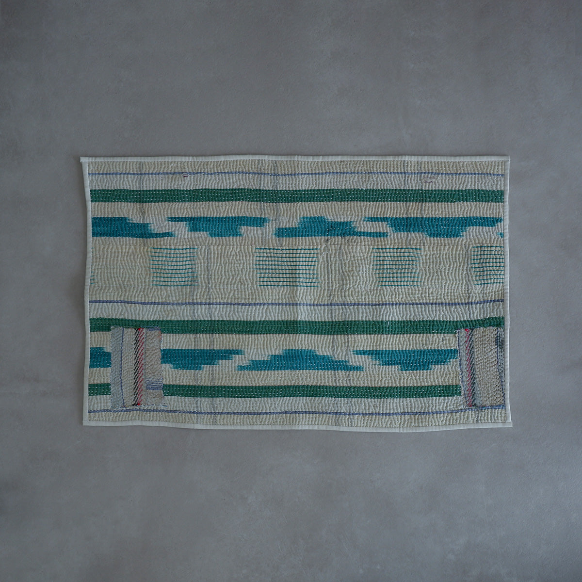 Vintage kantha kilt 멀티 매트【Green-A】