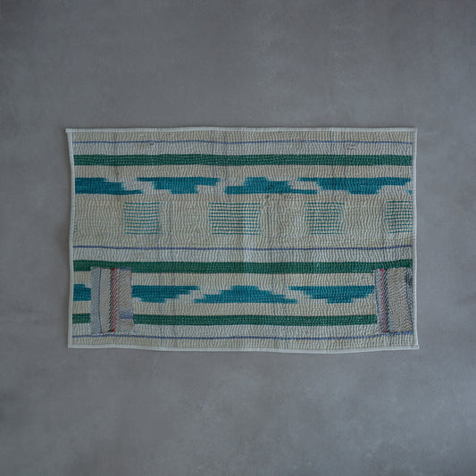 Vintage kantha kilt 멀티 매트【Green-A】