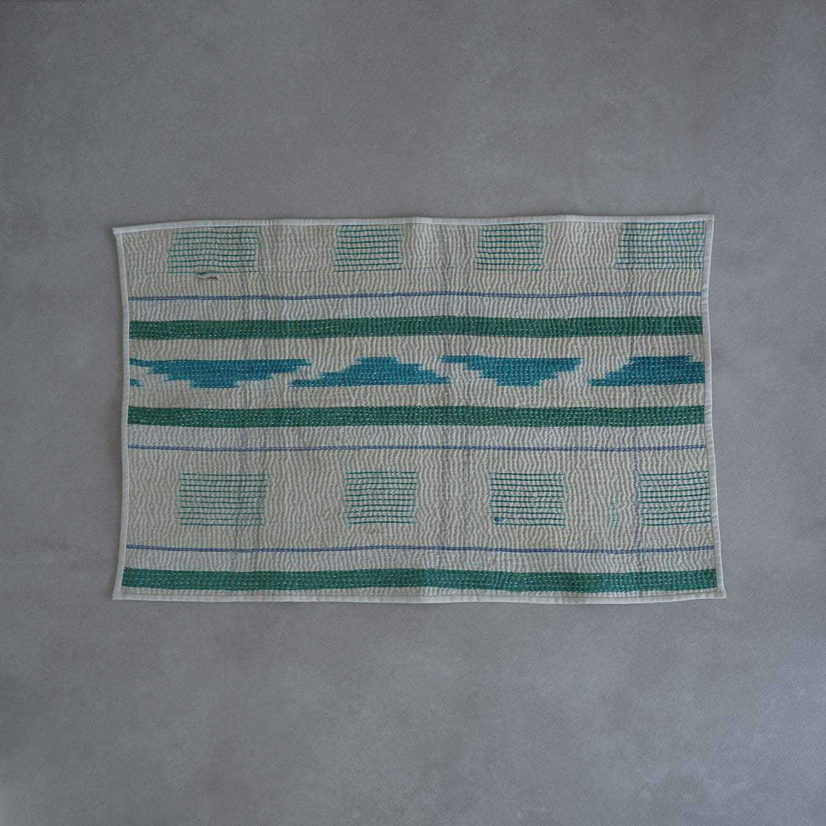 Vintage kantha kilt 멀티 매트【Green-B】