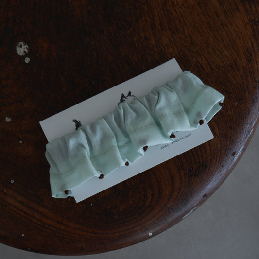 French knot embroidered ruffle collar [green] 