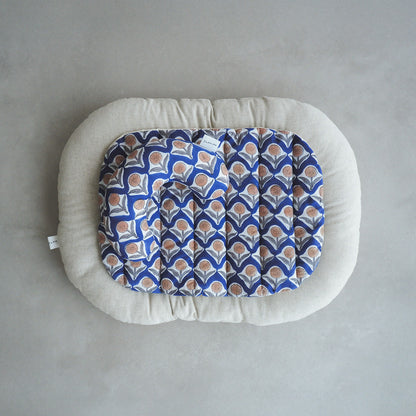 猫のための除湿マット【ハンドブロックプリント/Blue】