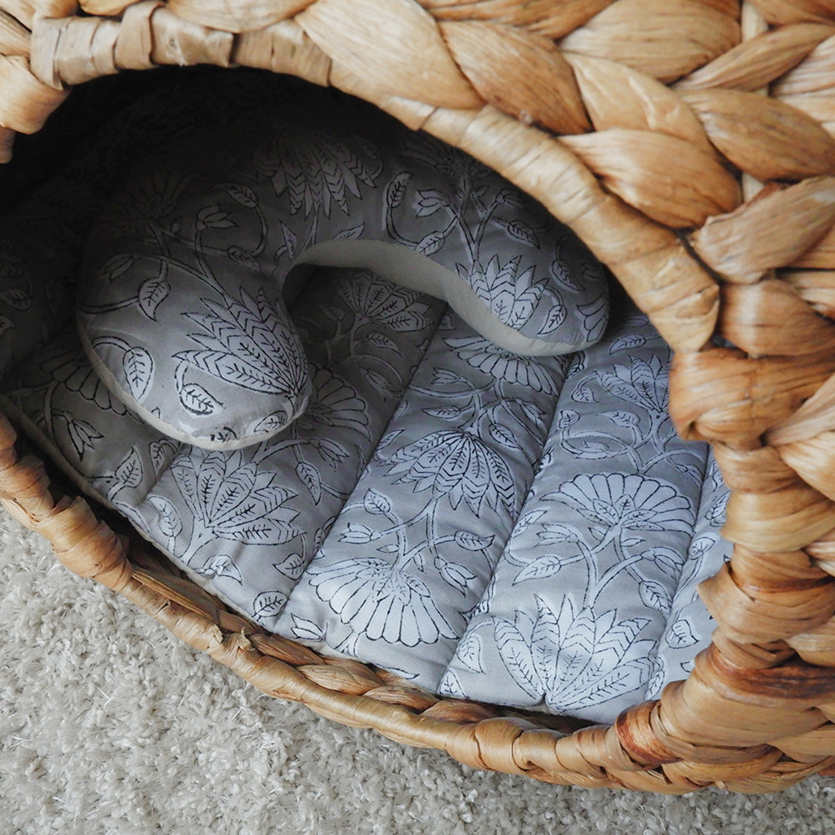 猫のための除湿マット【ハンドブロックプリント/ Gray】