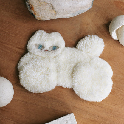 〈Atelier Somi〉Animal Mini Rug【しろねこ】