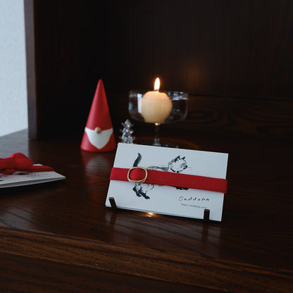 猫にやさしいコットン首輪/リボンなし【Red】