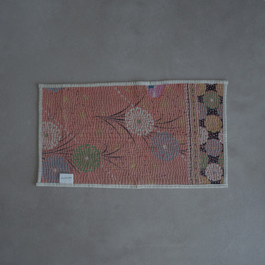 Vintage kantha kilt 멀티 매트[Blue×Green-B]