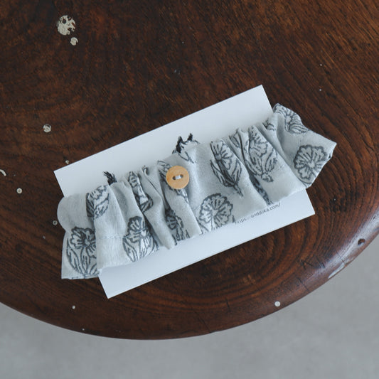 고양이 친화적인 코튼 목걸이/프릴【옐로우 그린 스트라이프】 