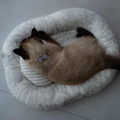 Cat-friendly cotton collar/ribbon [gingham/lavender]