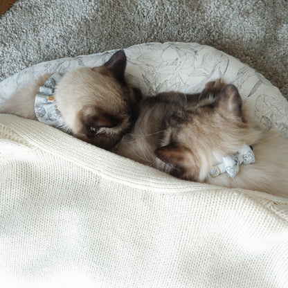 고양이 친화적인 코튼 목걸이/리본【도트미니언/마카롱】 