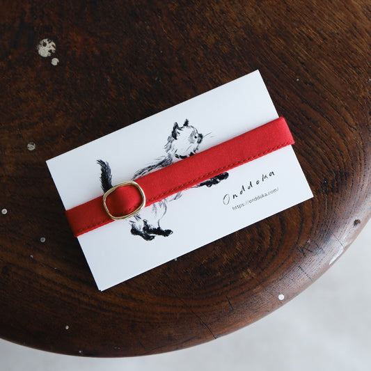 猫にやさしいコットン首輪/リボンなし【Red】