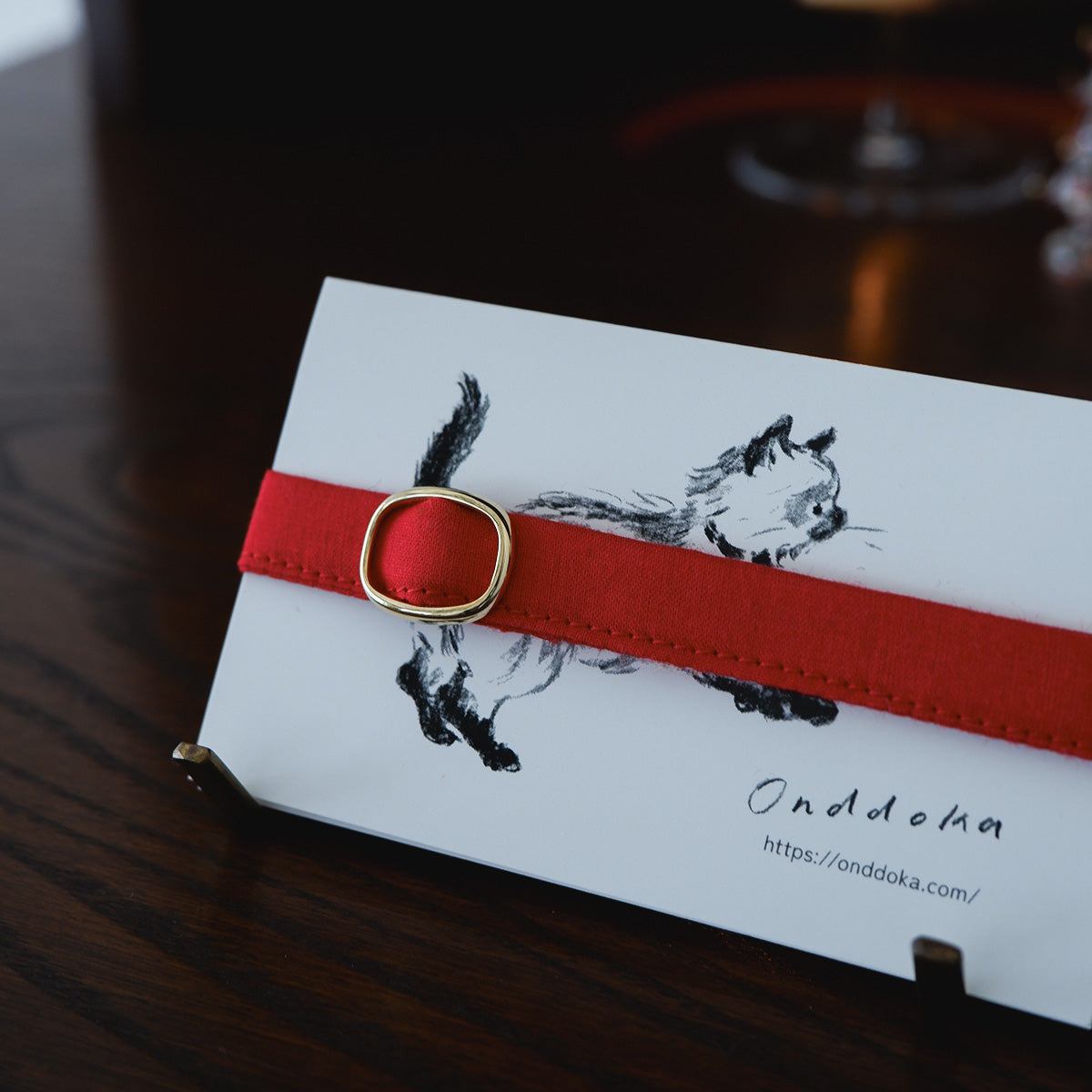 猫にやさしいコットン首輪/リボンなし【Red】