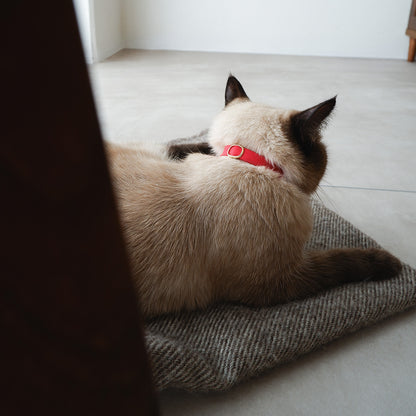 猫にやさしいコットン首輪/リボンなし【Red】