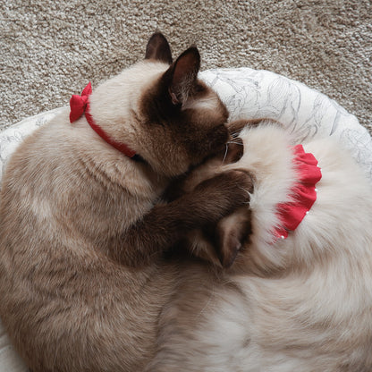 猫にやさしいコットン首輪/リボン【Red】