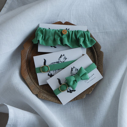 猫にやさしいコットン首輪/リボンなし【Leaf】