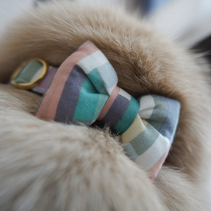 猫にやさしいコットン首輪/リボン【Liberty/Maksimus BU】