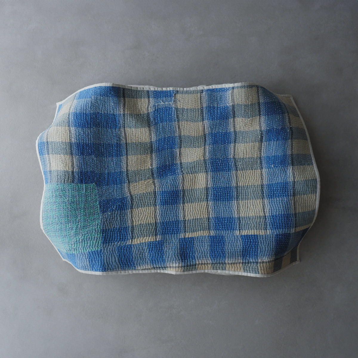 Vintage kantha kilt 멀티 매트[Blue-B]