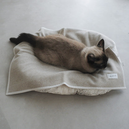 Wool Cat Blanket (ウールキャットブランケット)【Melange Greige】