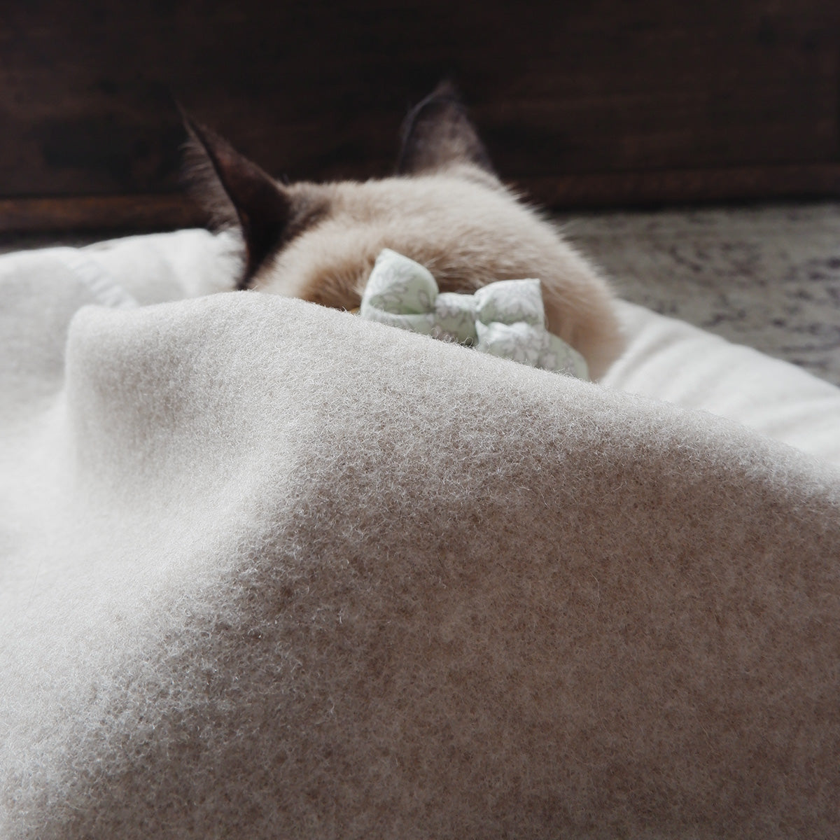 Wool Cat Blanket (ウールキャットブランケット)【Melange Greige】