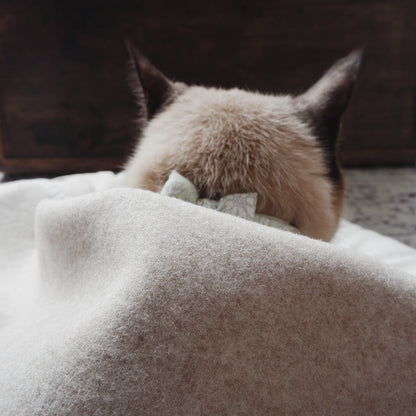 Wool Cat Blanket (ウールキャットブランケット)クォーターケット【Melange Greige】