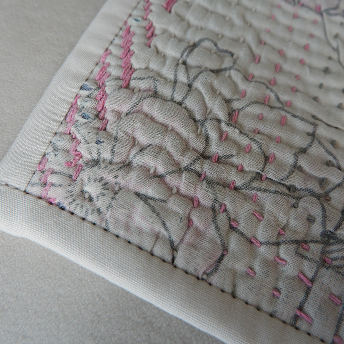 Vintage kantha kilt 멀티 매트【Blue-A】