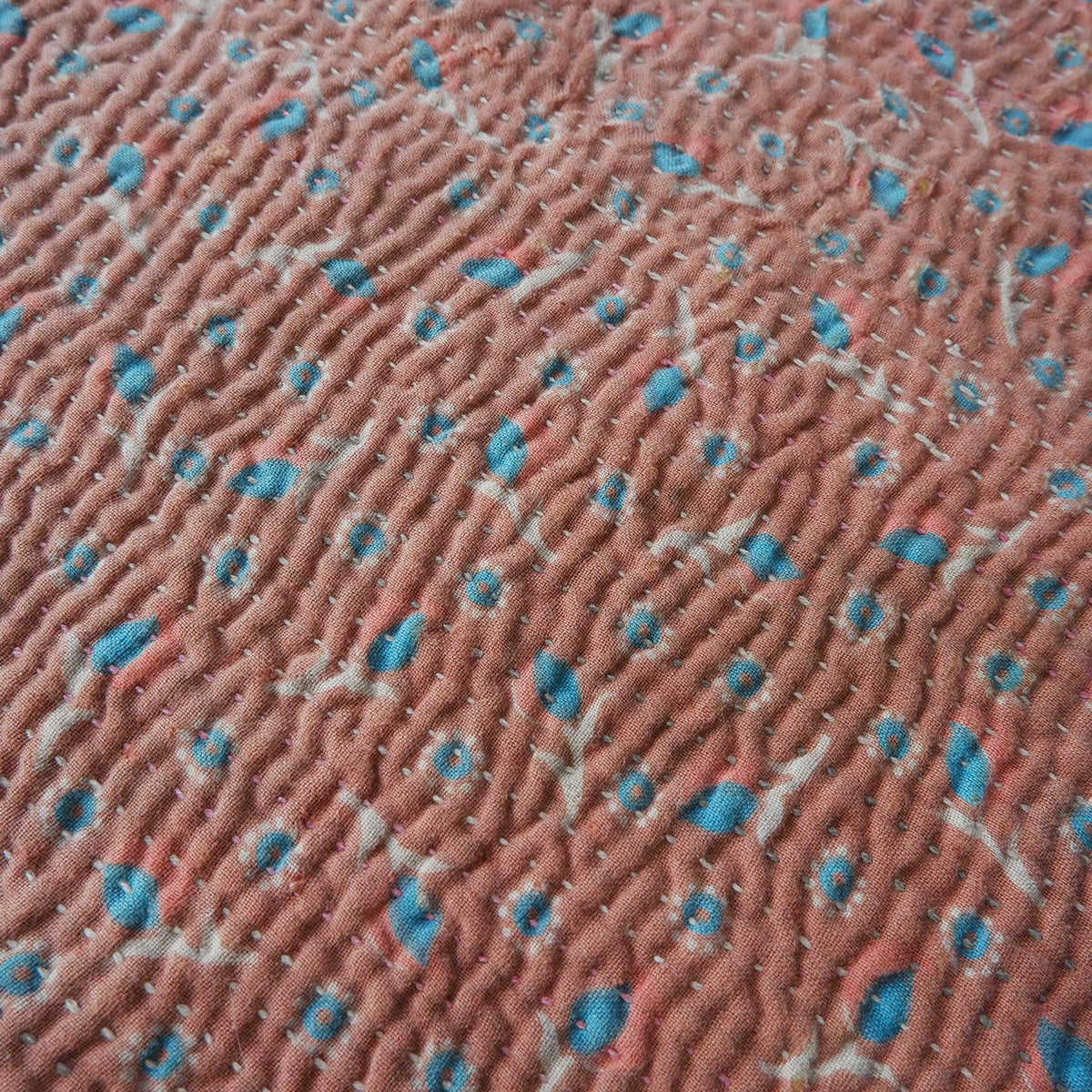 Vintage kantha kilt 멀티 매트【Blue-A】