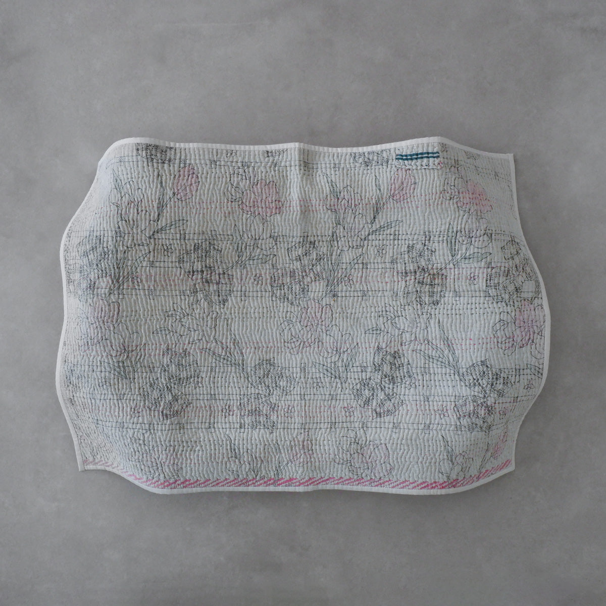 Vintage kantha kilt 멀티 매트【Blue-A】