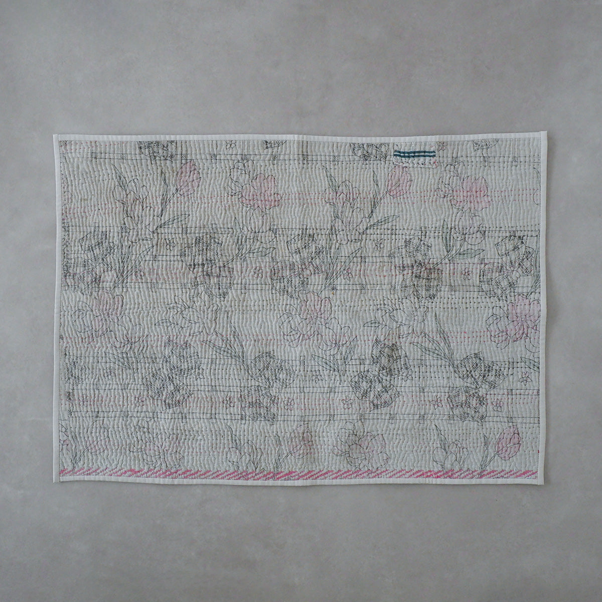 Vintage kantha kilt 멀티 매트【Blue-A】