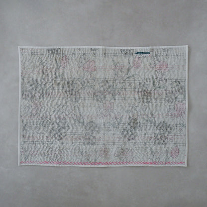 Vintage kantha kilt 멀티 매트【Blue-A】