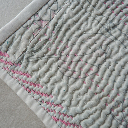 Vintage kantha kilt 멀티 매트【Blue-A】