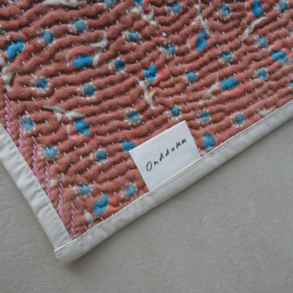 Vintage kantha kilt 멀티 매트【Blue-A】