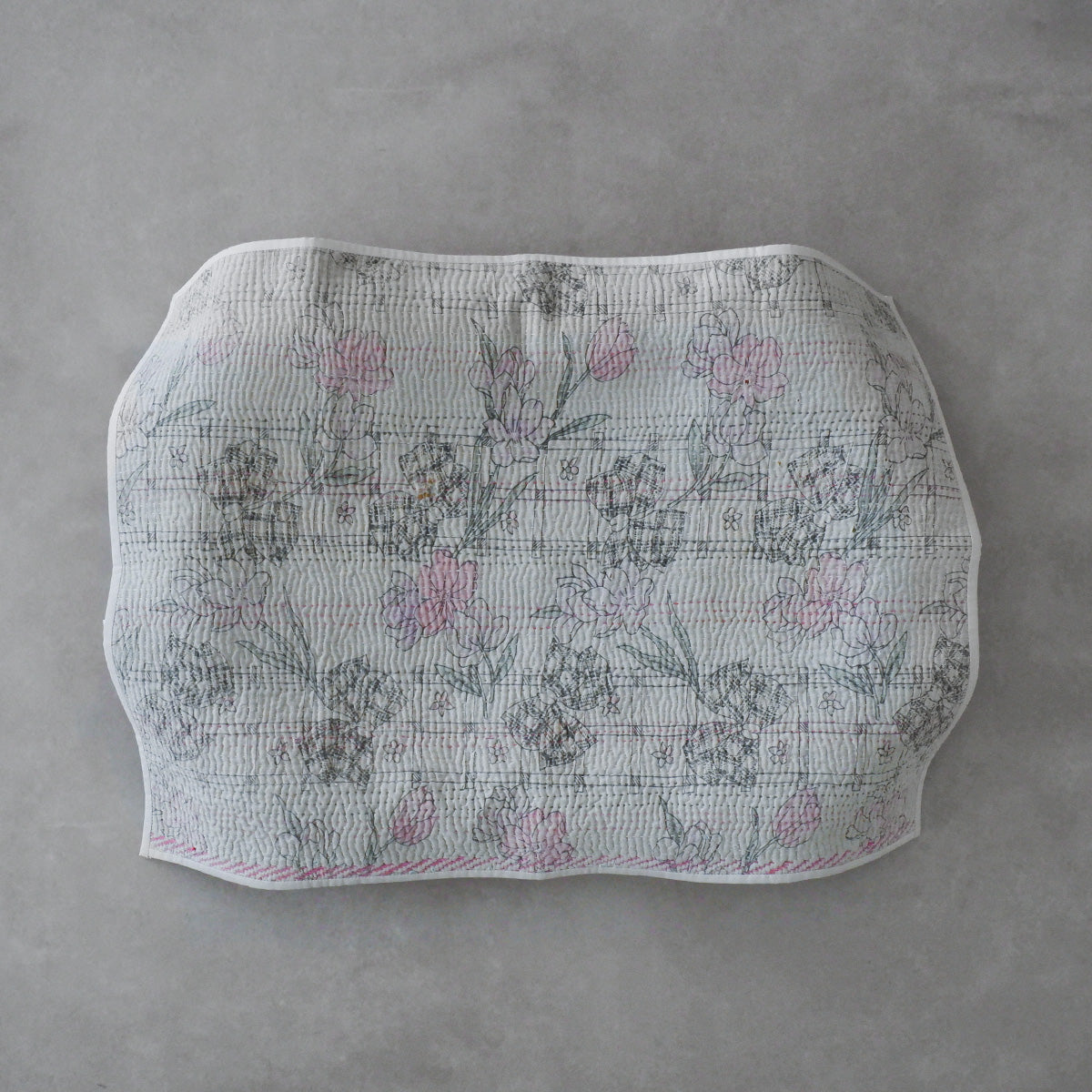 Vintage kantha kilt 멀티 매트【Blue-A】