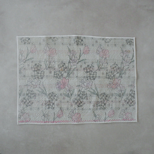 Vintage kantha kilt 멀티 매트【Blue-A】