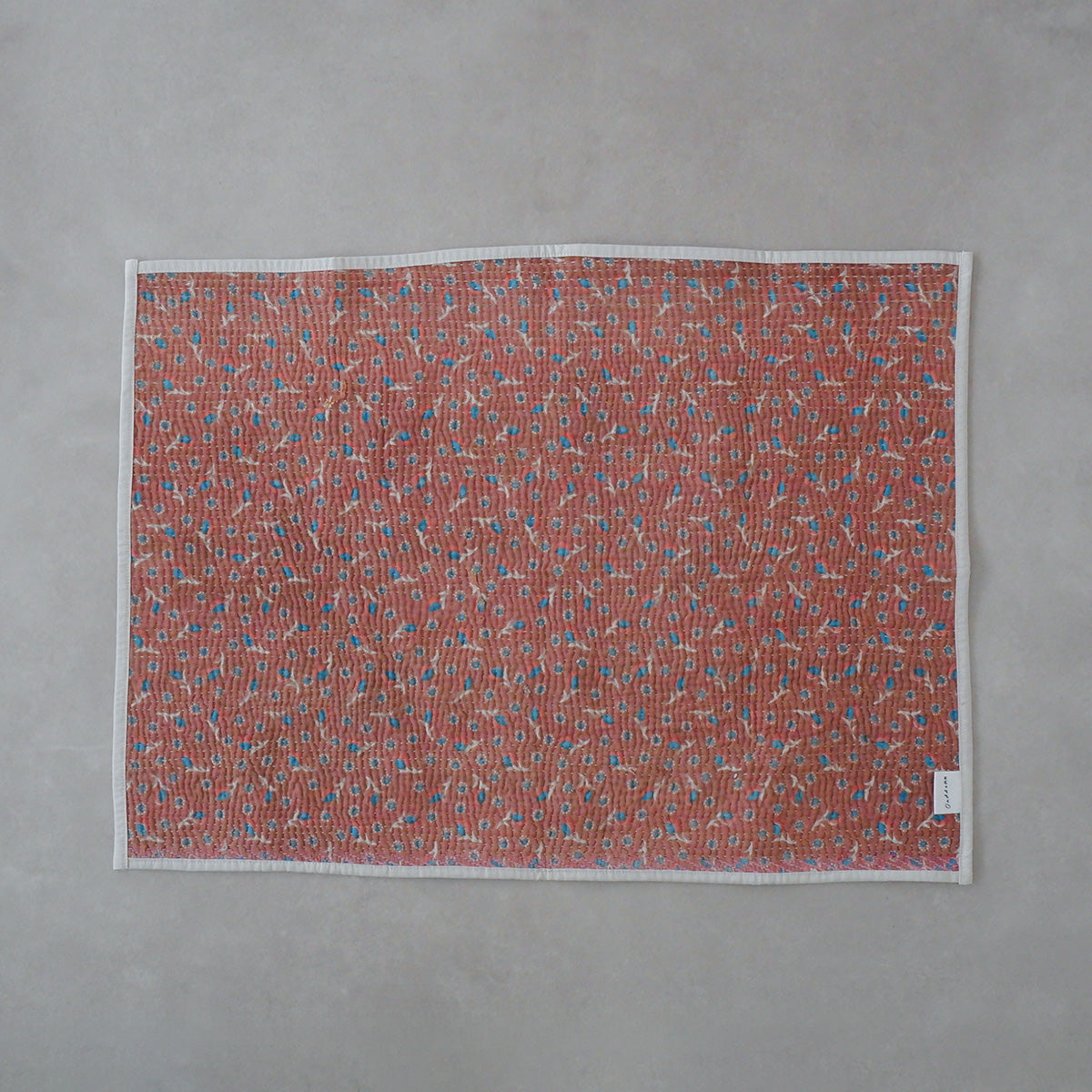 Vintage kantha kilt 멀티 매트【Blue-A】