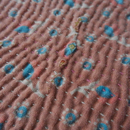 Vintage kantha kilt 멀티 매트【Blue-A】