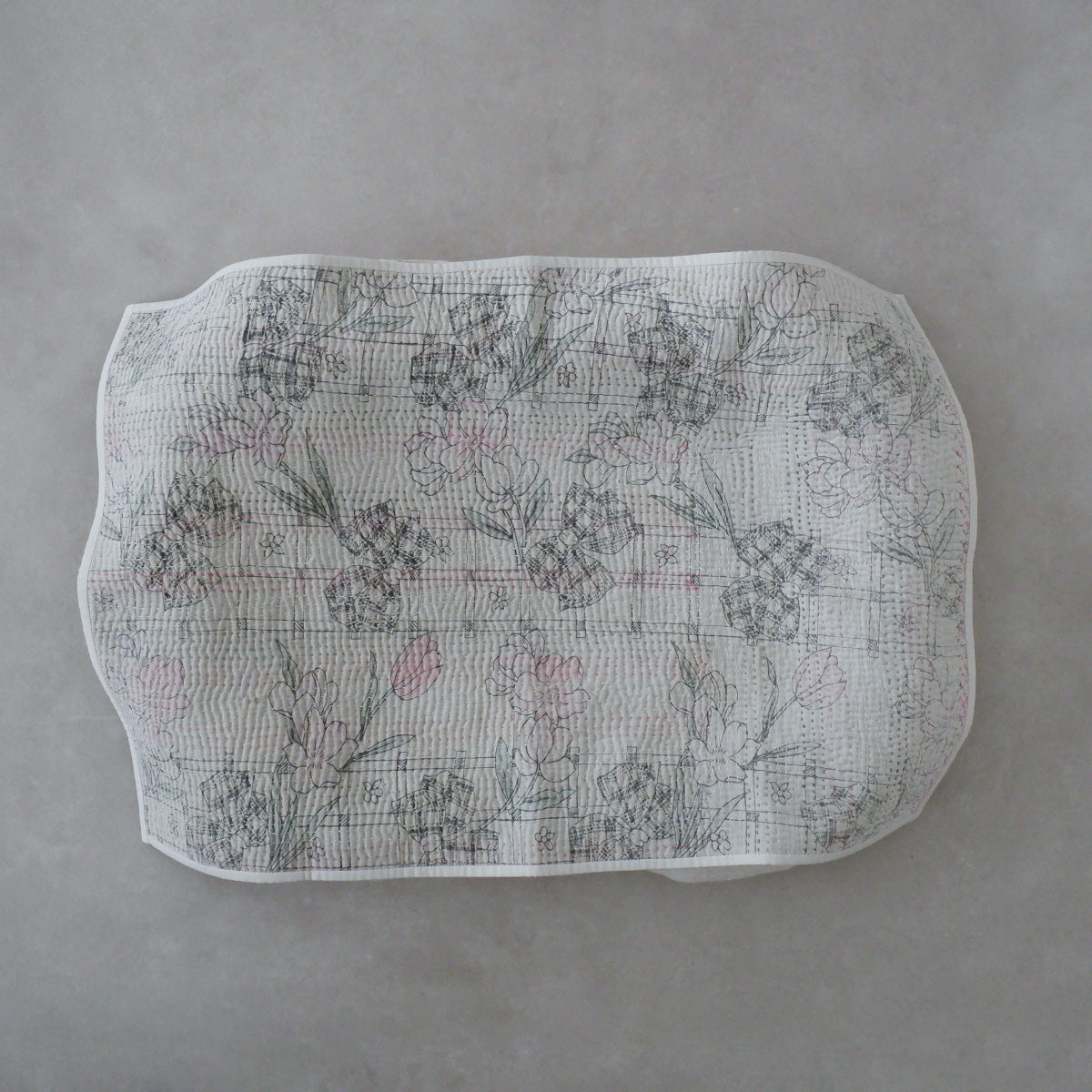 Vintage kantha kilt 멀티 매트【Blue-A】