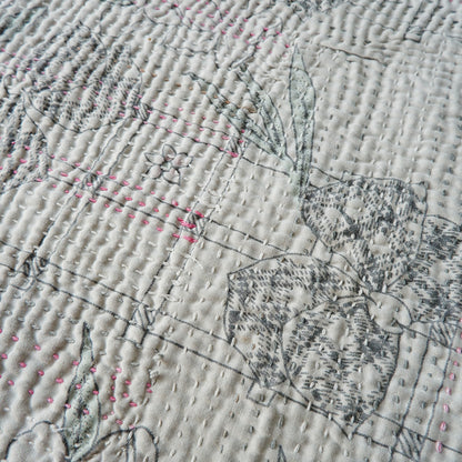 Vintage kantha kilt 멀티 매트【Blue-A】