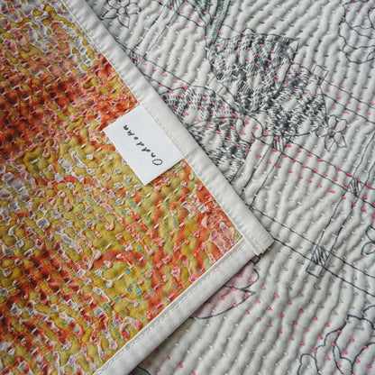 Vintage kantha kilt 멀티 매트【Blue-A】