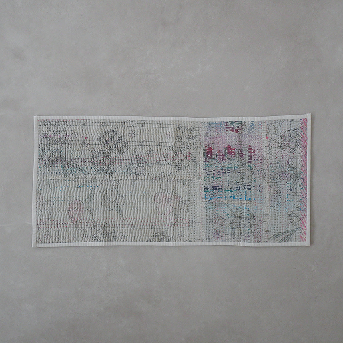 Vintage kantha kilt 멀티 매트【Blue-A】