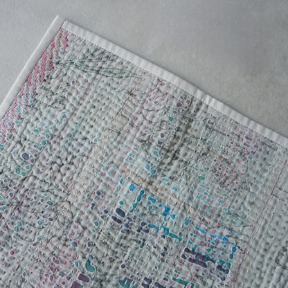 Vintage kantha kilt 멀티 매트【Blue-A】