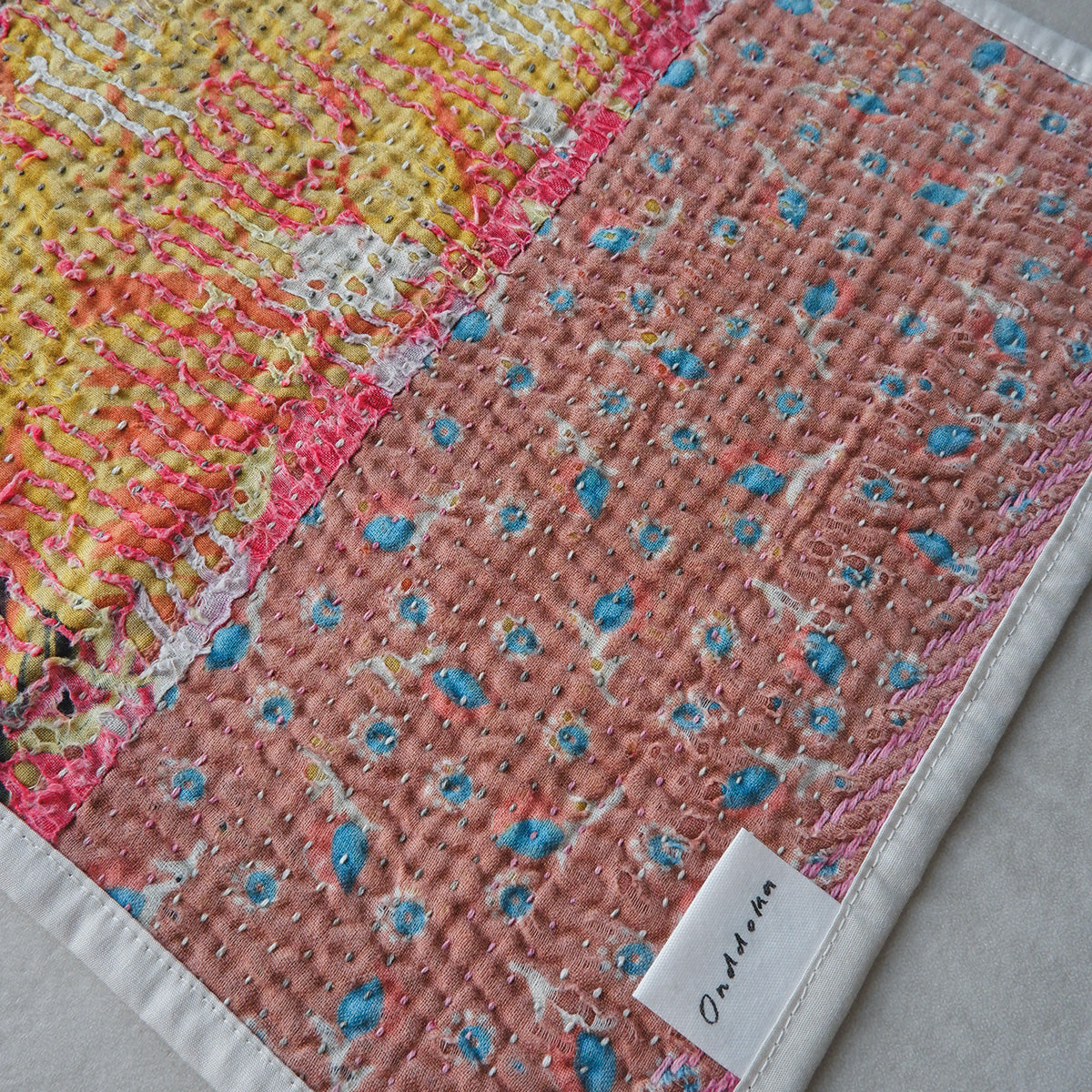 Vintage kantha kilt 멀티 매트【Blue-A】