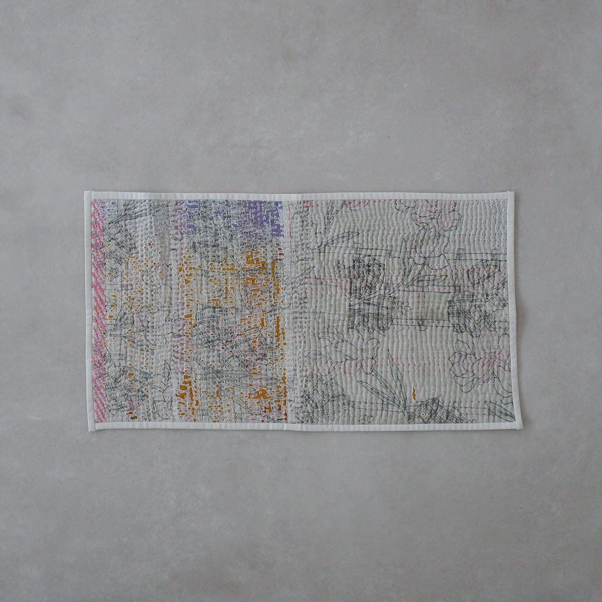 Vintage kantha kilt 멀티 매트【Blue-A】