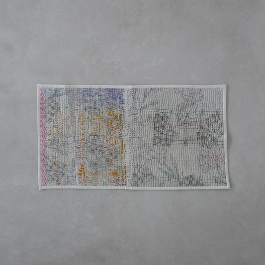 Vintage kantha kilt 멀티 매트【Blue-A】