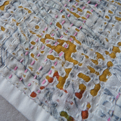 Vintage kantha kilt 멀티 매트【Blue-A】