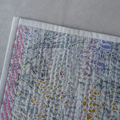 Vintage kantha kilt 멀티 매트【Blue-A】